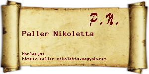 Paller Nikoletta névjegykártya
