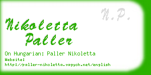 nikoletta paller business card